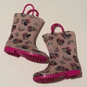 Disney Pink Kids Boots with Minnie Mouse Design